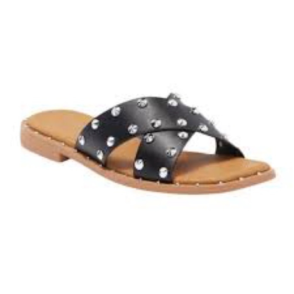 Nicole Miller Black‎ Studded Women's Sandals Geraldine 9.5
